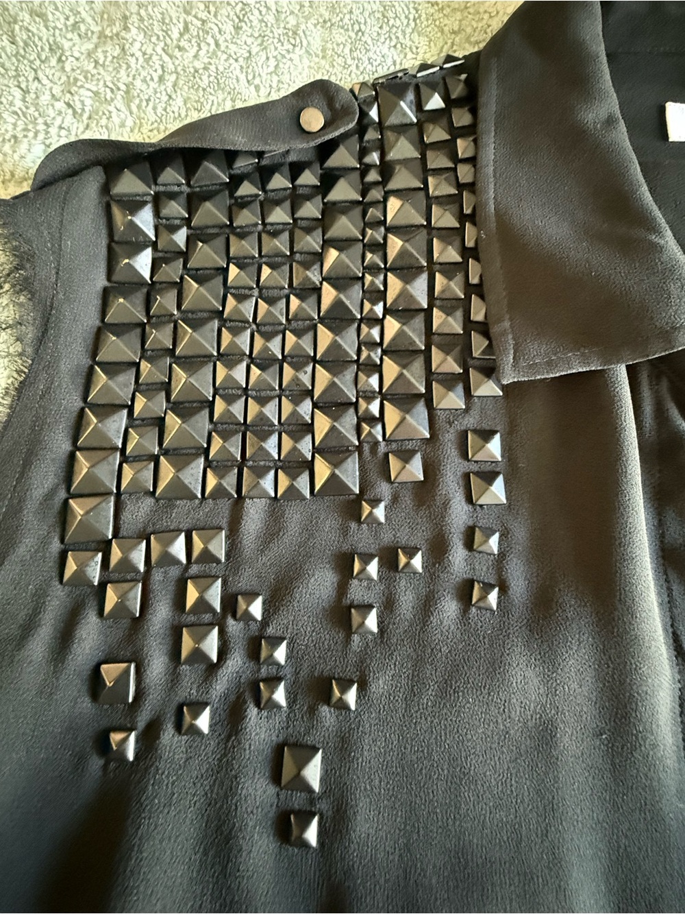 Equipment Black Studded Sleeveless Blouse - Picture 8 of 12